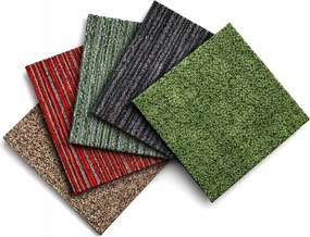 Tapibel, Kobercový štvorec Coral Lines 60380-50 červeno-šedý 50 x 50 cm, chodba / predsieň