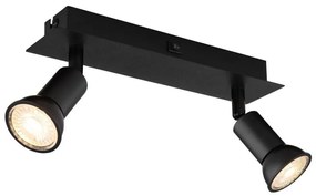 Globo 57998-2 - Bodové svietidlo DREW 2xGU10/35W/230V čierna 57998-2