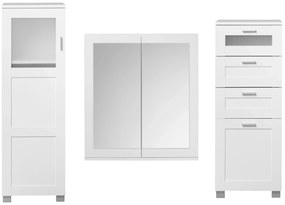 Livarno home Kúpeľňová skrinka Basel + Skrinka so zrkadlom Basel + Skrinka do kúpeľne Basel  (800008683)