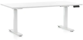 Výškovo nastaviteľný stôl OfficeTech D, 160 x 80 cm, biela podnož, biela