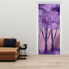 Fototapeta na dvere - Jelene v magickom lese (95x205cm)