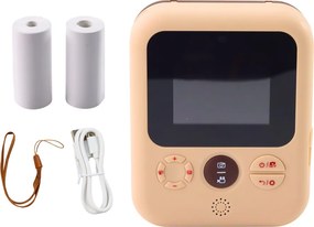 LEAN Toys Detský digitálny fotoaparát s tlačiarňou Instant Brown 3 rolky papiera