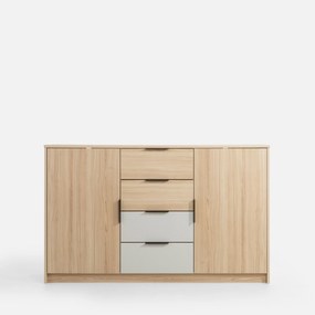Komoda Ryga 05 145 cm dub Riva/šedá