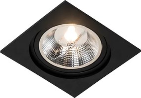 Štvorcové zapustené bodové svetlo čierne nastaviteľné - Chuck 111