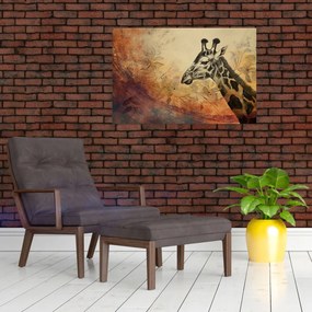 Obraz - Žirafa, maľba (90x60 cm)