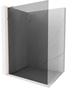 Mexen Kioto L, sprchová zástena Walk-In 70 x 200 cm, 8mm šedé sklo, ružové zlato profil, 800-070-103-60-40