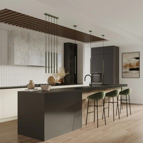 Závesné svietidlo Pastelo, 5x olivové kovové tienidlo, o