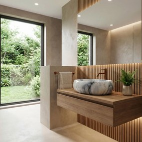 Rea Linda Granit umývadlo, 49 x 34 cm, imitácia kameňa-granit lesklý, REA-U2514