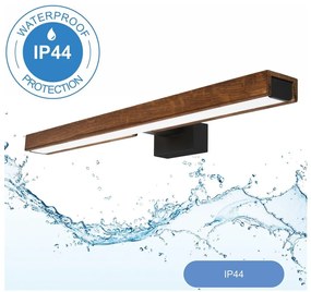 Brilagi-LED Kúpeľňové osvetlenie zrkadla WOODY MIRROR LED/12W/230V IP44 dub/čierna BG0879