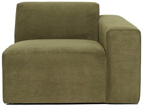 Zelený menčestrový modul pohovky (pravý roh) Sting - Scandic