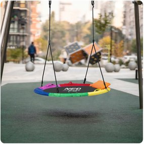 Neo-Sport Swingo XXL pestrofarebná hojdačka bocianie hniezdo 110 cm