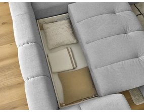 Svetlosivá rozkladacia/s úložným priestorom rohová pohovka (pravý roh/do L) Fuji – Bobochic Paris