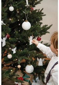 Strieborný porcelánový anjel STRIPES, závesný