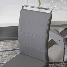 Jídelní židle Loca ekokůže šedá/stříbrná