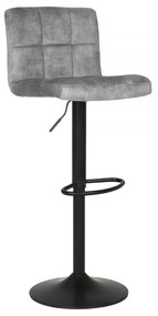 Barová stolička TART — látka, kov, sivá