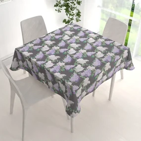 Biante Bavlnený štvorcový obrus Sandra SA-384 Kvety orgovánu na sivom 60x60 cm