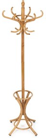 Drevený stojanový vešiak, tmavý dub, 52 x 186 cm