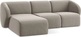 Svetlohnedá zamatová rohová pohovka (ľavý roh/s leňoškou) Lani – Makamii