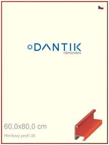 DANTIK rám na obraz 60x80 | ALU Dýha barevná červená třešeň (Plexi Čiré)