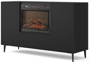 Komoda s elektrickým krbom 2D1K Rowanna (čierna). Akcia -20%. Vlastná spoľahlivá doprava až k Vám domov. 1124992
