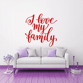 Veselá Stena Samolepka na stenu na stenu I love my family Farba: černá