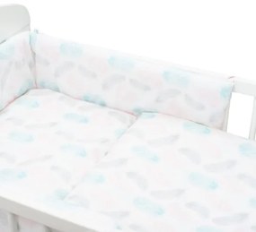 NEW BABY 3-dielne posteľné obliečky New Baby 90/120 cm Pierka ružové
