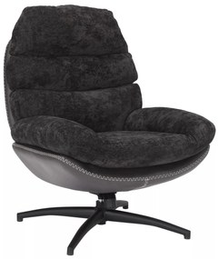 Otočné designové lounge křeslo GISELLE černé