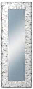 DANTIK - Zrkadlo v rámu, rozmer s rámom 50x140 cm z lišty SAUDEK biela čierne čiary (2512)