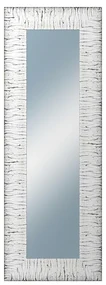 DANTIK - Zrkadlo v rámu, rozmer s rámom 50x140 cm z lišty SAUDEK biela čierne čiary (2512)