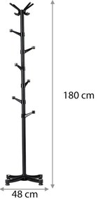 Stojanový vešiak na oblečenie, čierny