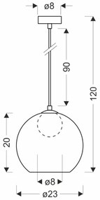 Luster na lanku BRIN 1xG9/15W/230V dymovo čierny