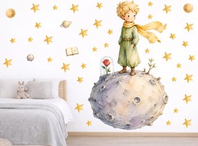 Malý princ textilní prelepiteľná nálepka na stenu hárok 47 x 75 cm