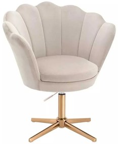 LuxuryForm DESIGN Kreslo FREY VELUR na zlatom kríži - latte