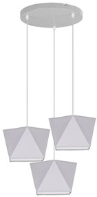 Závesné svietidlo Diamond, 3x textilné tienidlo (mix 6 farieb), (výber z 3 farieb konštrukcie), o