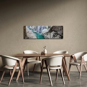 Obraz - Islandská príroda (s hodinami) (90x30 cm)