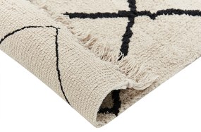 Bavlnený koberec 160 x 230 cm béžová/čierna ELDES Beliani