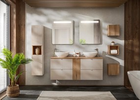 Závěsná skříňka pod umyvadlo Viva Cashmere s deskou 160 cm kašmír/dub coast evoke