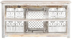 furniture-nabytek.cz - Masivní barový pult Zambezi z lakovaného dřeva, bílý – 180×45×95 cm