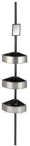 Teleskopická rohová polica do sprchy Wenko Prea Silver/Black, 27 × 20 cm