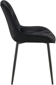 Jedálenská stolička Wallace - zamat - Čierna