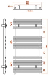 Sapho - Kúpeľňový radiátor JALOUSI 328W/230V 50x94 cm biely