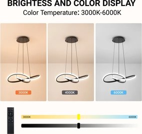 Brilagi - Stmievateľný LED luster na lanku INFINITY LED/55W/230V 50x50 cm čierny + DO