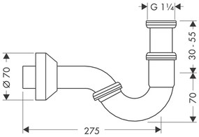Hansgrohe Hansgrohe, rúrkový sifón, štandardný model pre bidet, chrómová, HAN-55237000