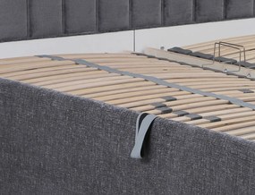 Posteľ Gita 180x200 cm, dymovo šedá látka, bez matracov