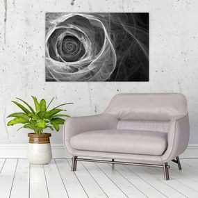 Obraz - Abstraktné ruže čiernobiela (90x60 cm)