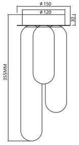 Prisadený luster PAX 3xG9/9W/230V zlatá