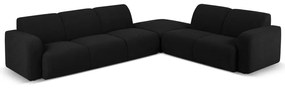 Čierna rohová pohovka z textílie bouclé (pravý roh) Molino – Micadoni Home