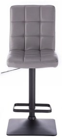 LuxuryForm DESIGN Barová stolička TOLEDO nna čiernej hranatej podstave - šedá