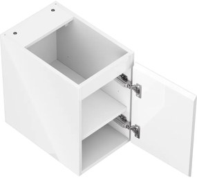 Mexen Orio, kúpeľňová skrinka 30 cm, 1 dvierka, biela lesklá, 91A11-03047-1-BF00