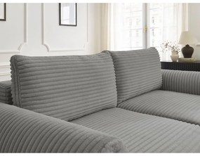 Tmavosivá menčestrová rozkladacia pohovka 257 cm Lucien – Bobochic Paris